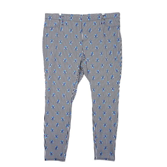 Terra & Sky Women's Plus Size 2X Stretch Pants, Striped Floral Jeggings Boho - Picture 1 of 6